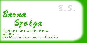 barna szolga business card